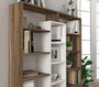 Hanah Home Estantería Escandinava Nogal y Blanco 125x135.7x22 cm